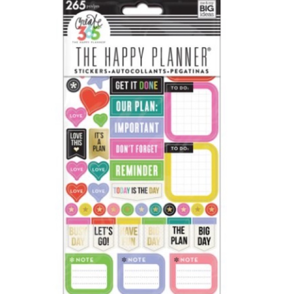 The Happy Planner Stickers for Planners, Journals, Reminders | 5 Sheets